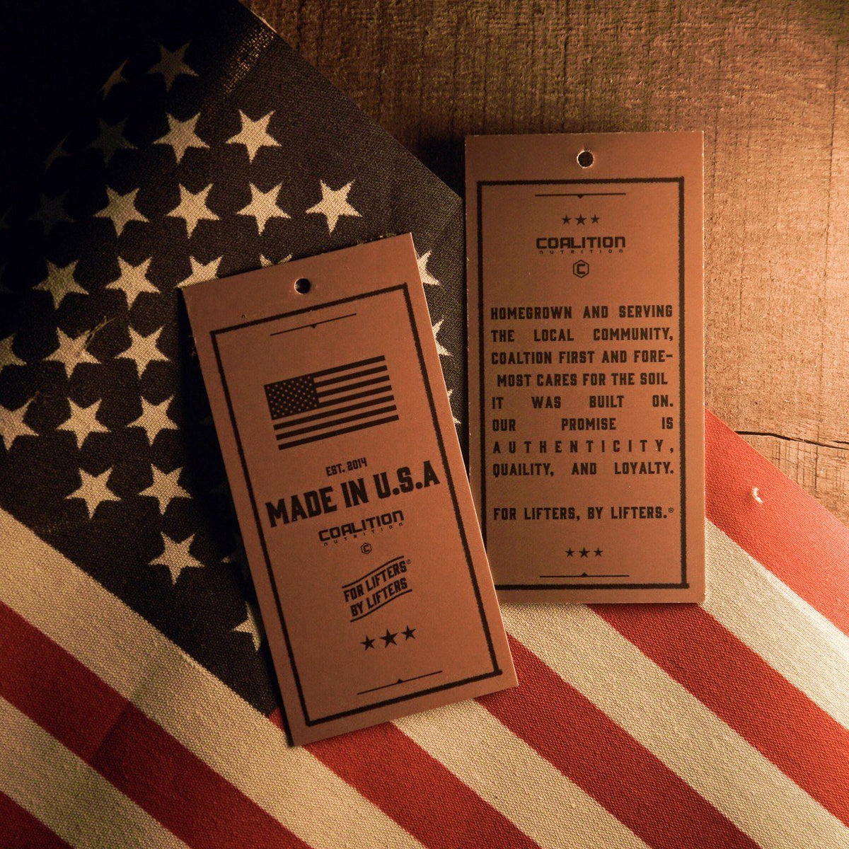 Made in USA clothing tags Coalition Nutrition