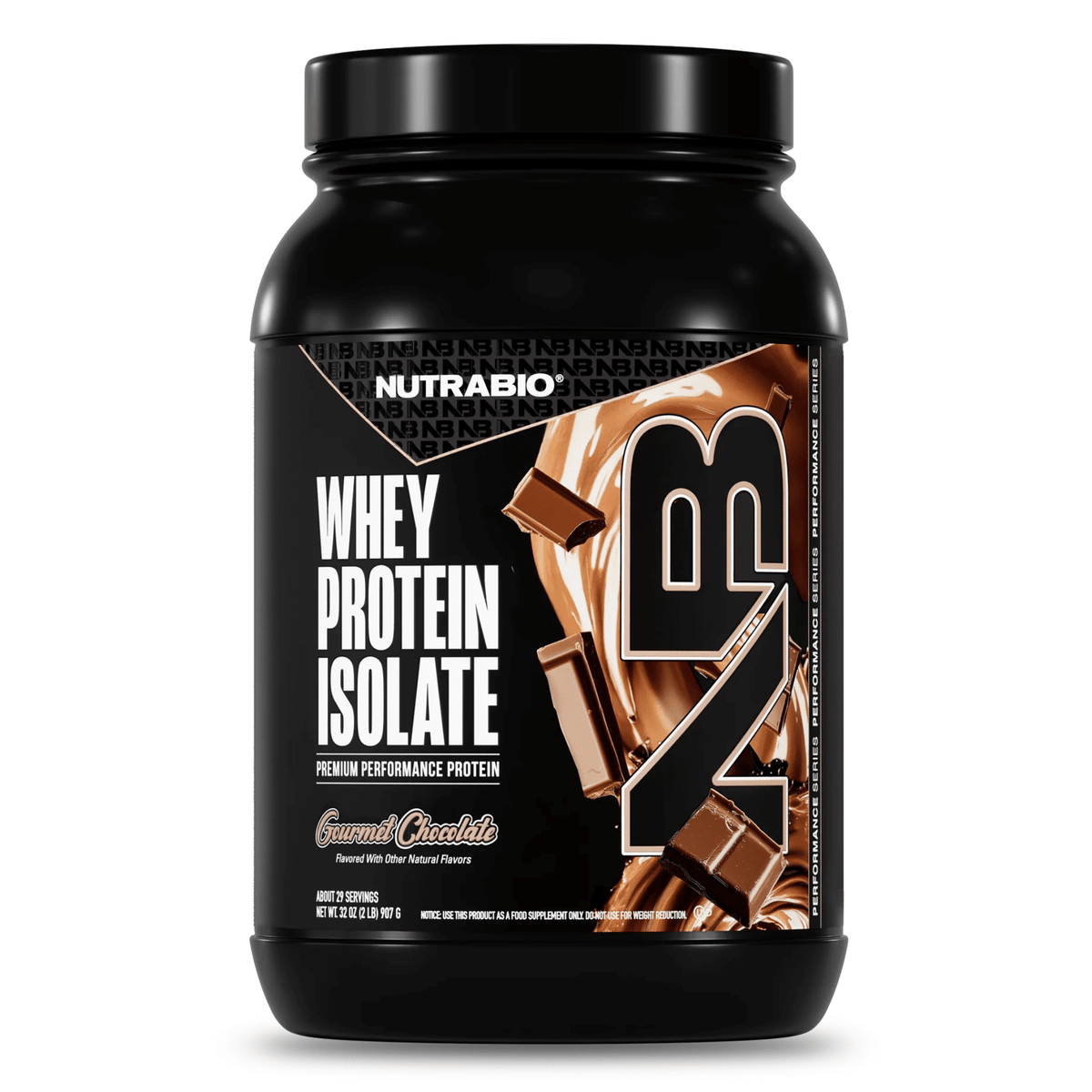 Nutra Bio 100% Whey Isolate protein powder, 2lb size, Chocolate Peanut Butter flavor