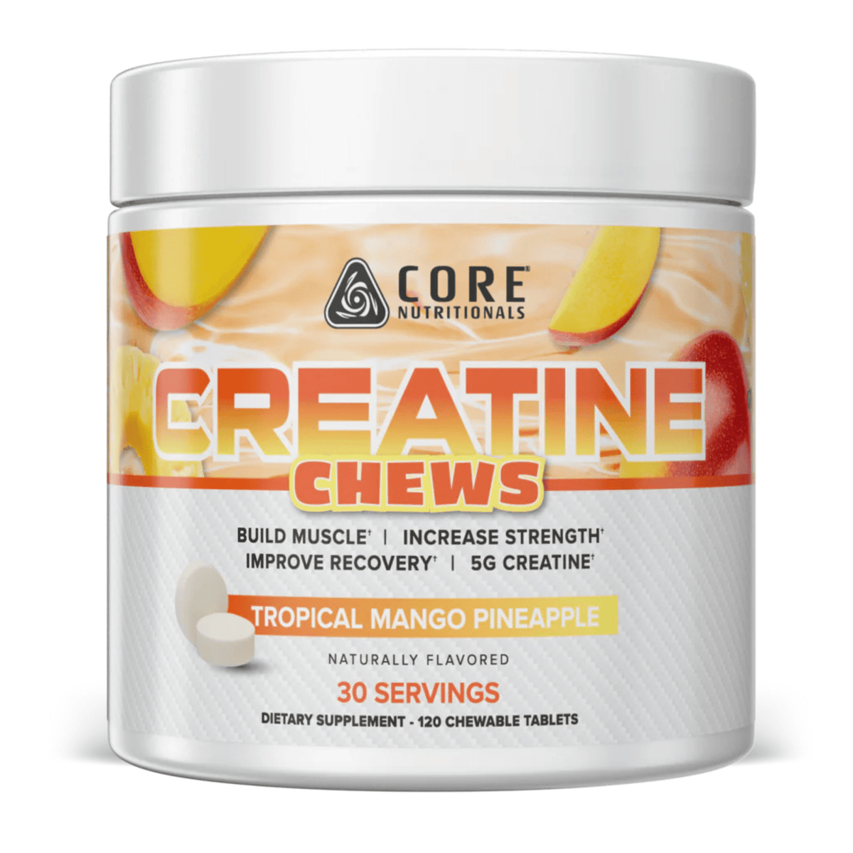 Core Nutritionals Creatine Chews, Tropical Mango Pineapple flavor