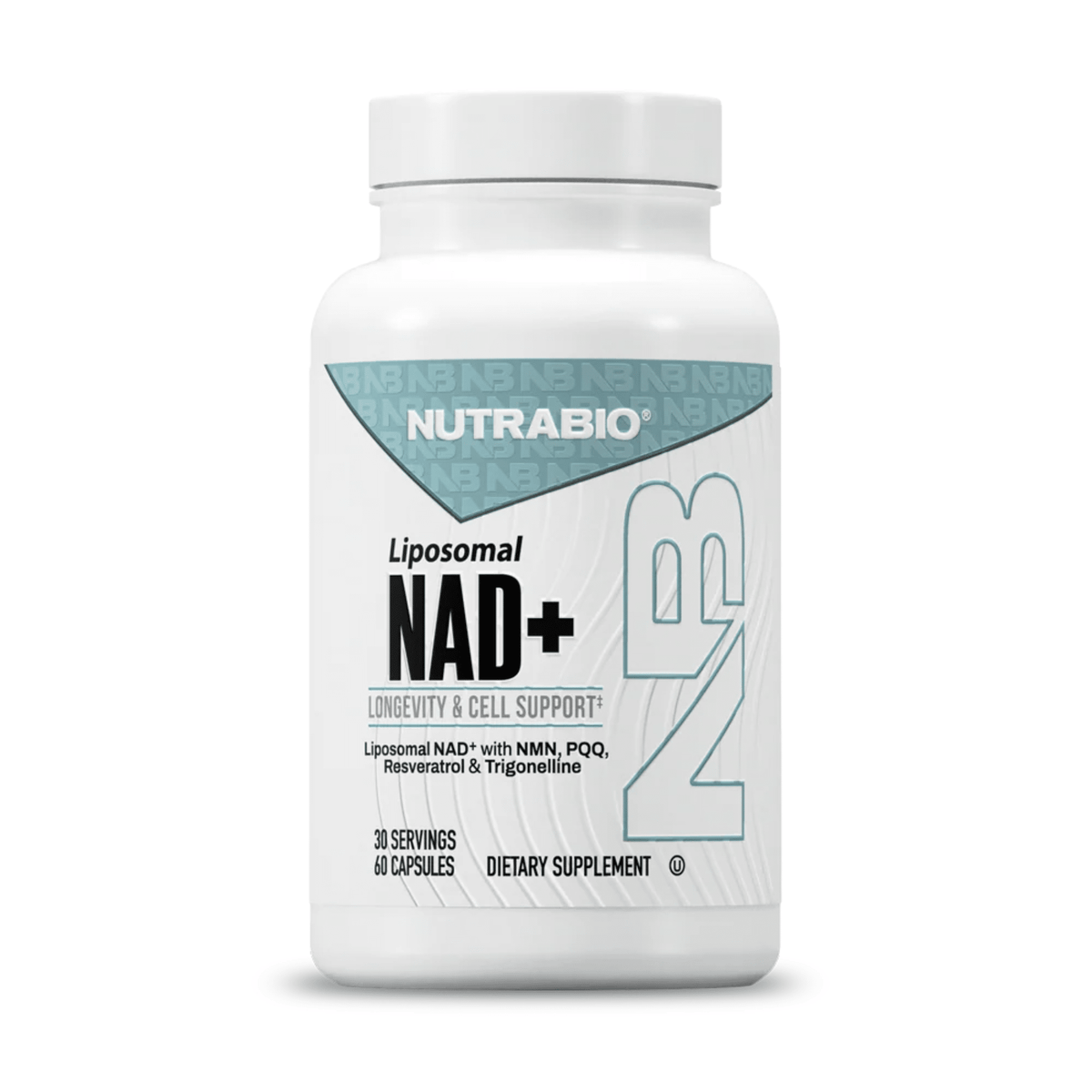 NutraBio NAD+ supplement, front of container