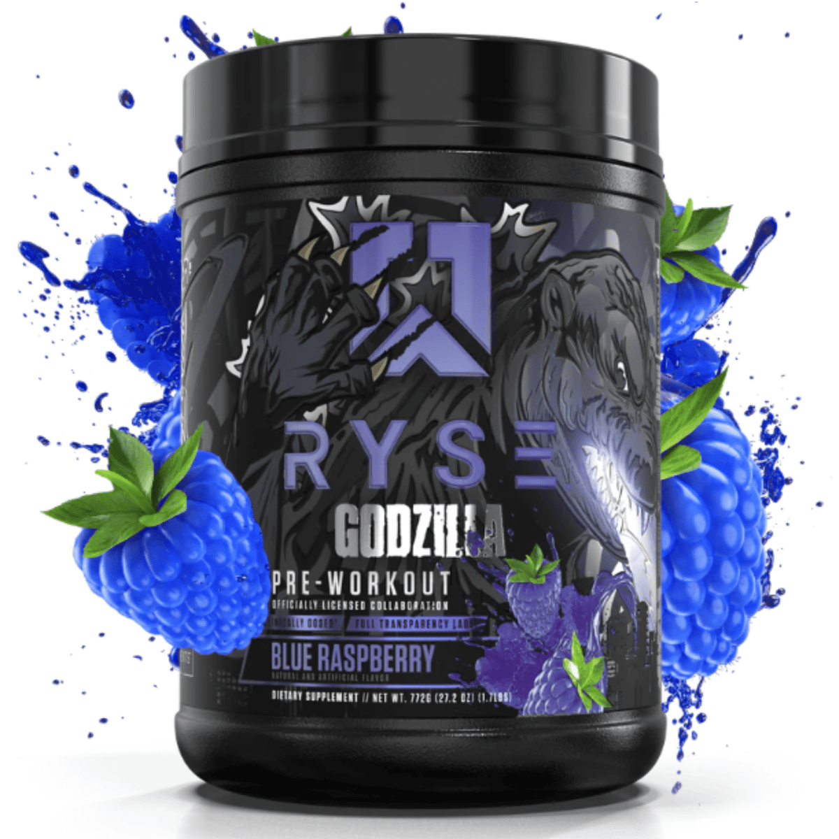Ryse Godzilla Pre pre-workout powder, Blue Raspberry flavor