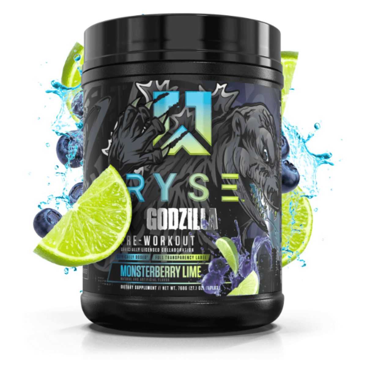 Ryse Godzilla Pre-workout powder, front of container