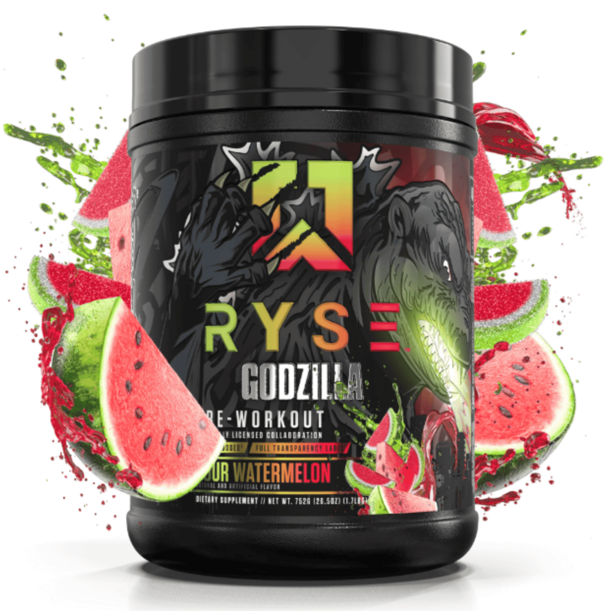 Ryse Godzilla Pre pre-workout powder, Sour Watermelon flavor