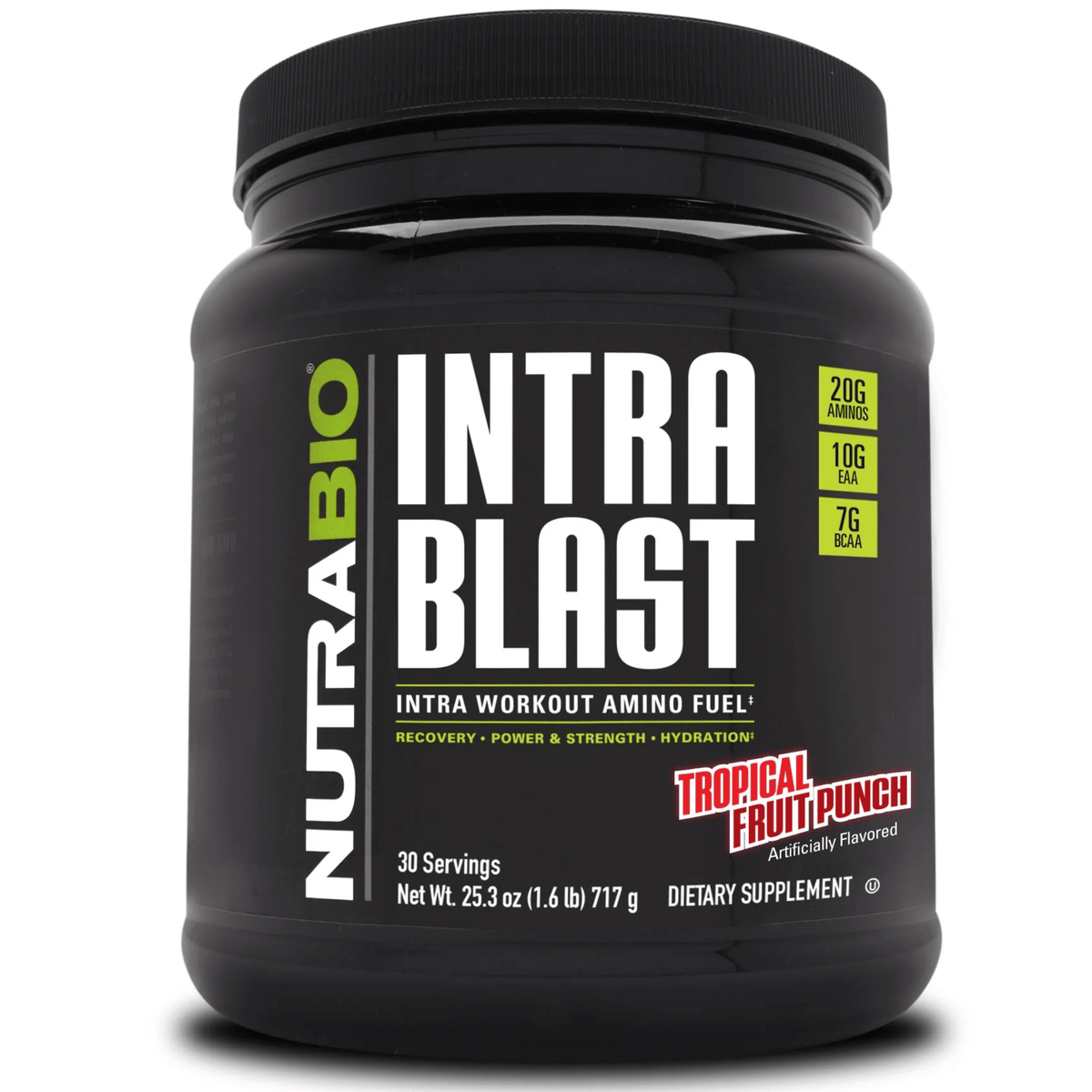 NutraBio Intra Blast supplement facts panel