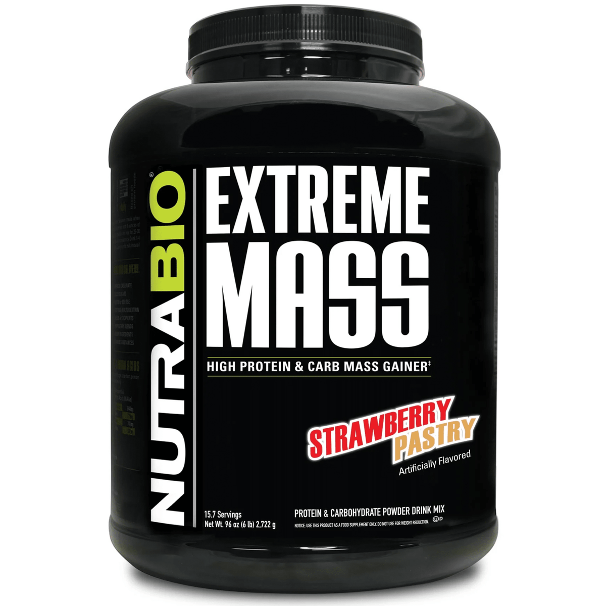 NutraBio Extreme Mass supplement facts panel