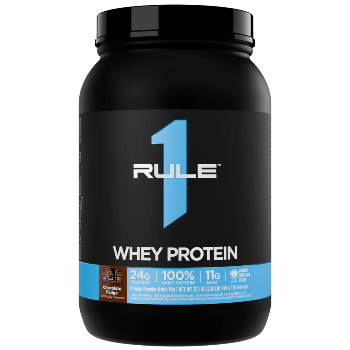 Rule 1 protein powder, 2lb size, Chocolate Fudge flavor