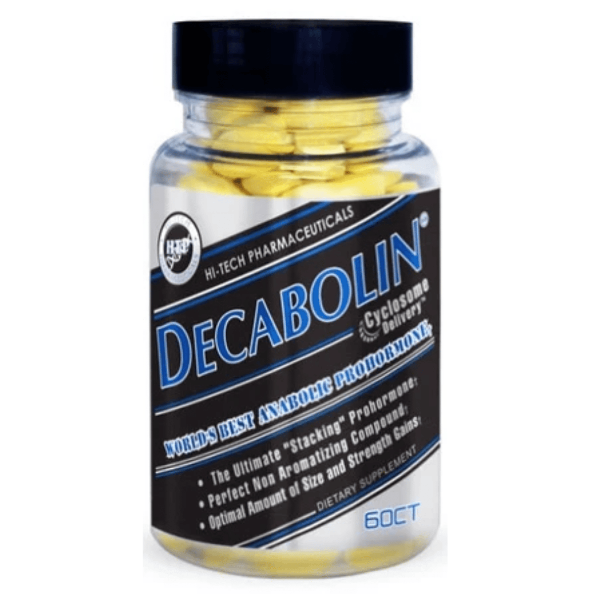 Hi-Tech Pharmaceuticals Decabolin supplement, front of container