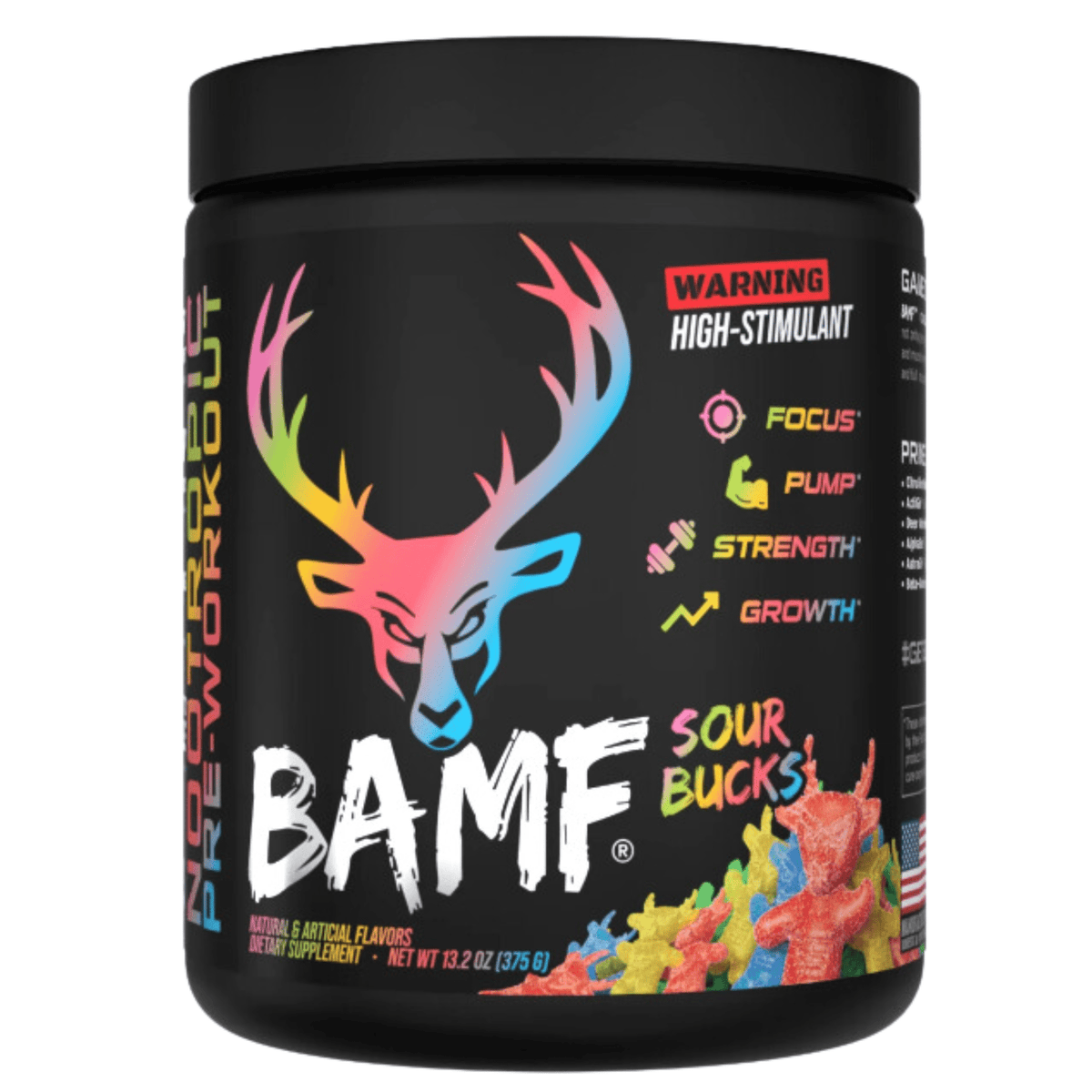 Das Labs BAMF pre-workout powder, 30sv size, Sour Bucks flavor