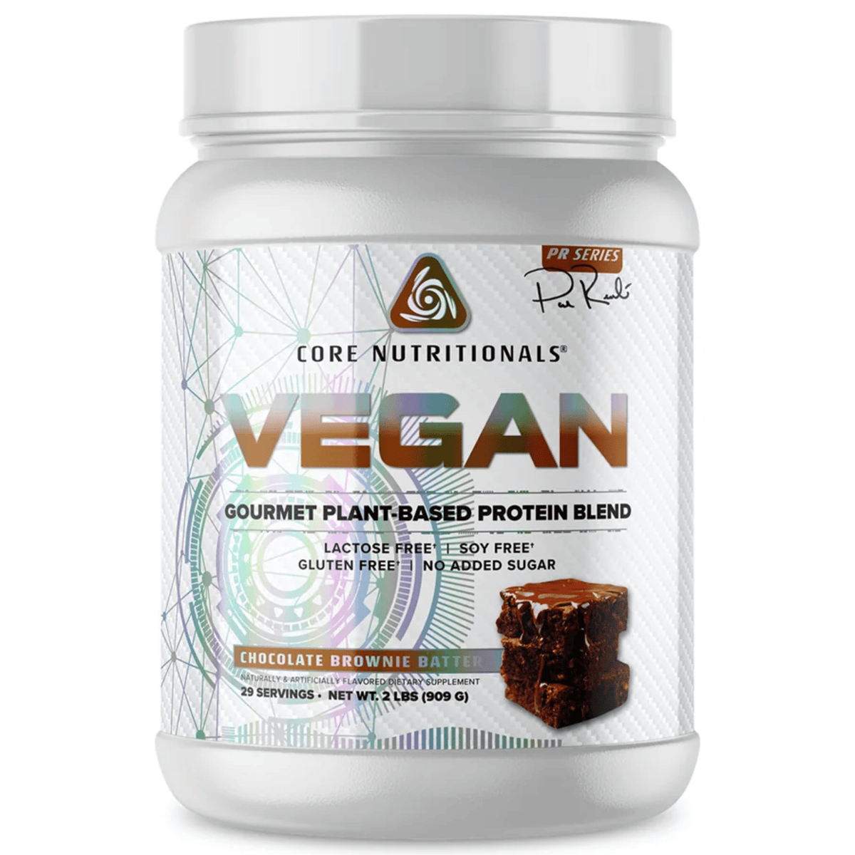 Core Nutritionals VEGAN protein powder, front of container
