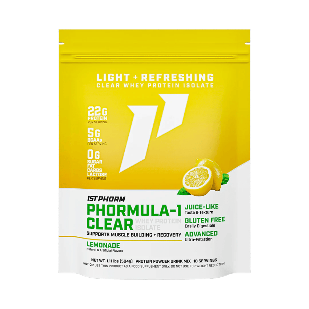1st Phorm Phormula 1 Clear Whey supplement facts panel