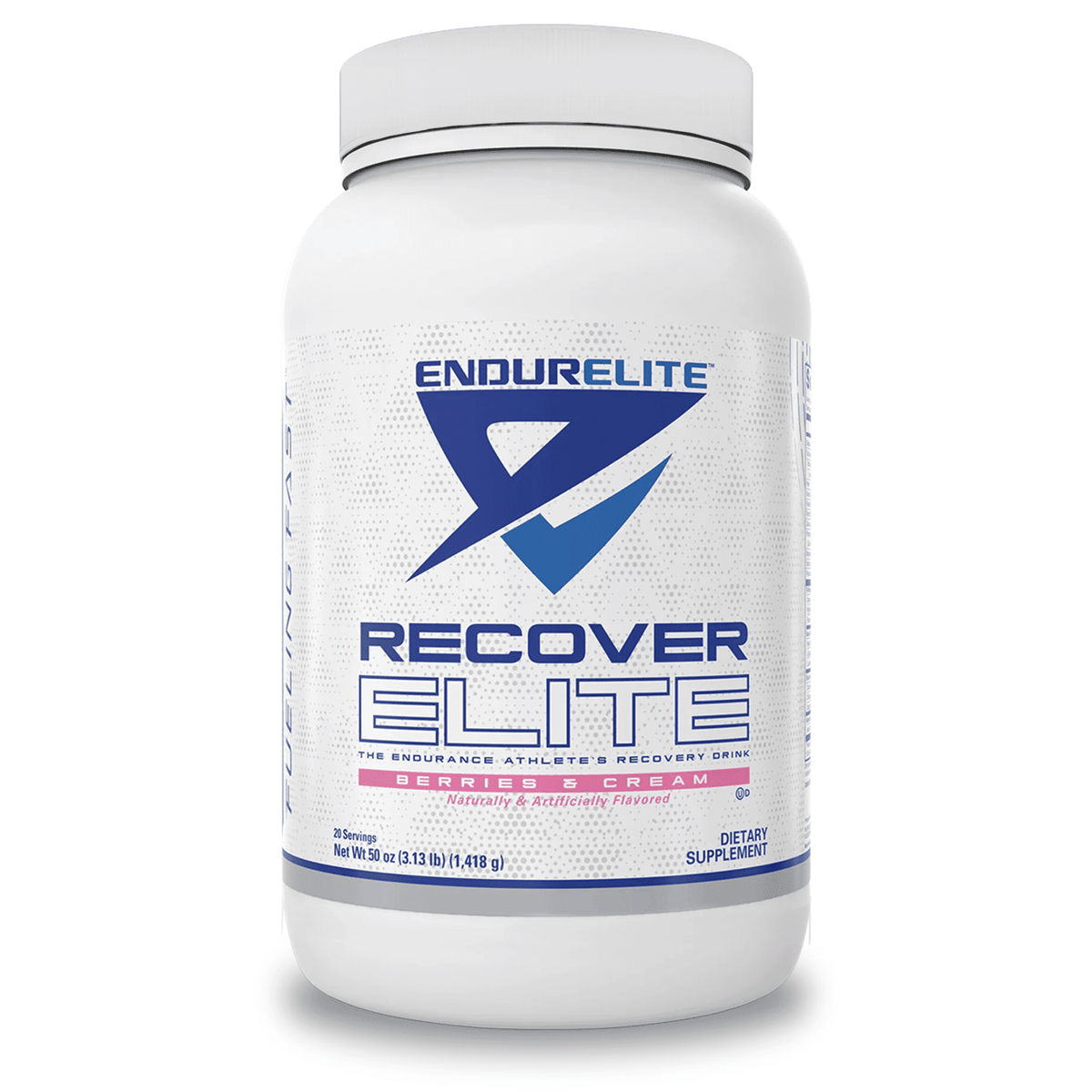 EndurElite Recover Elite protein powder, front of container