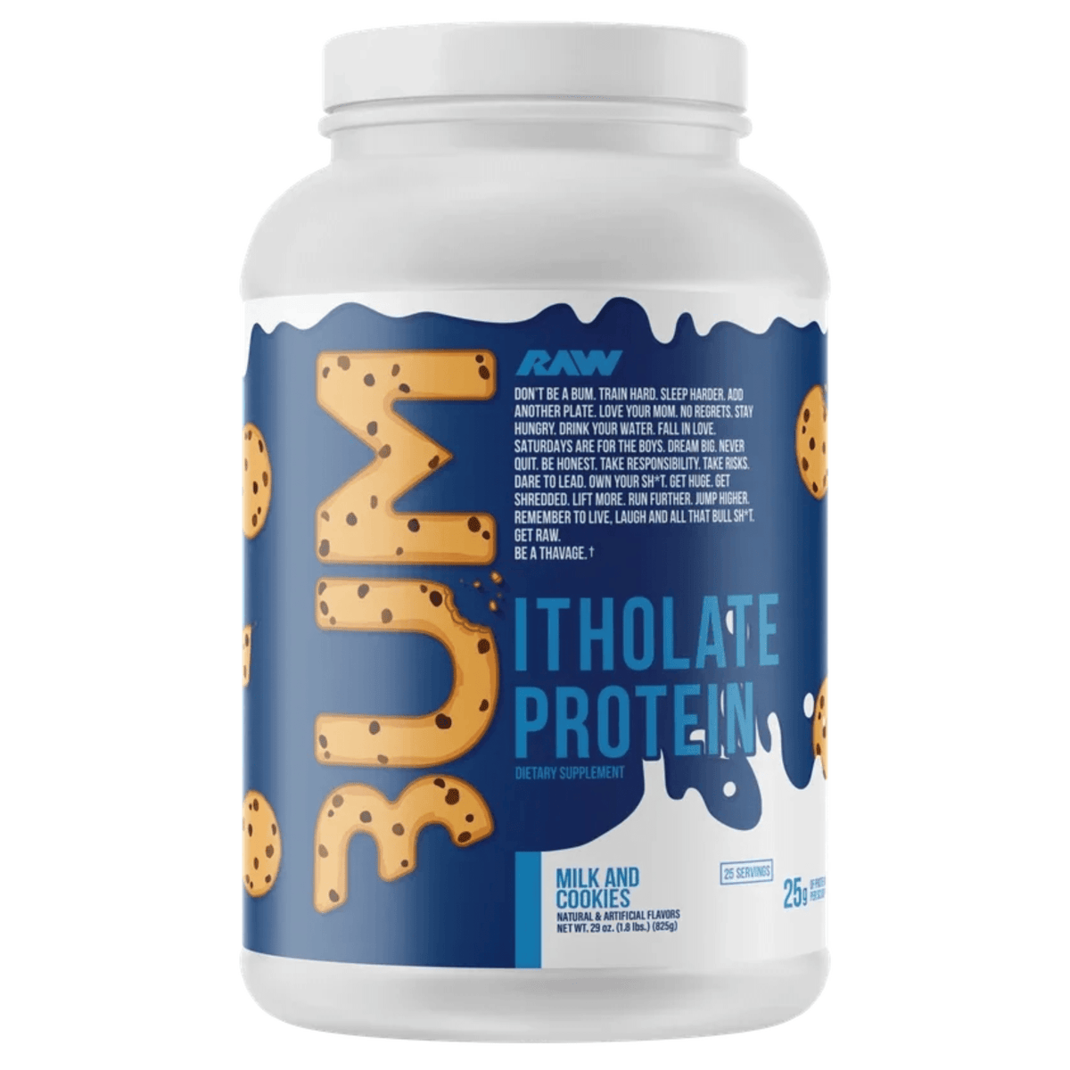 RAW CBUM Itholate supplement facts panel