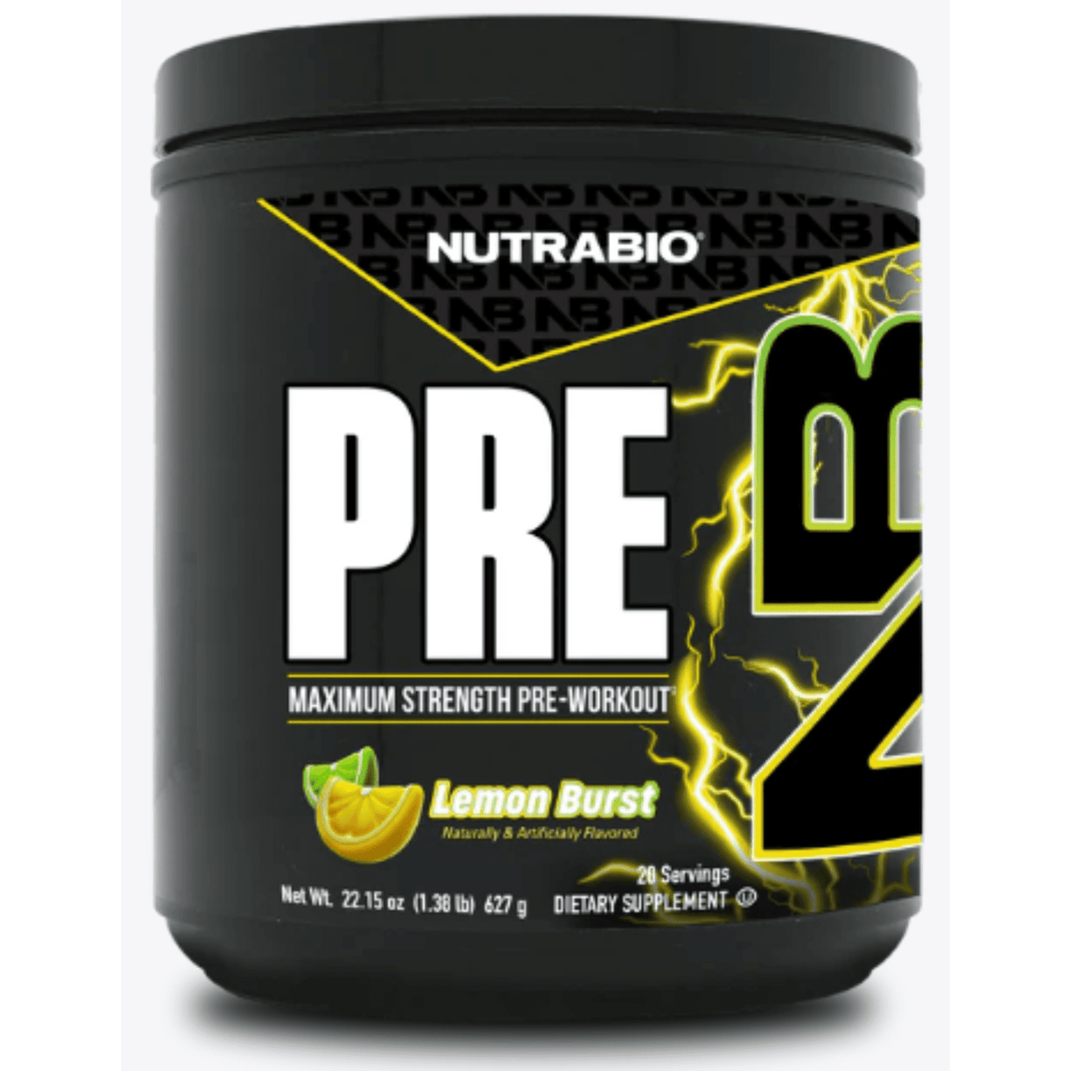 NutraBio PRE Workout supplement facts panel