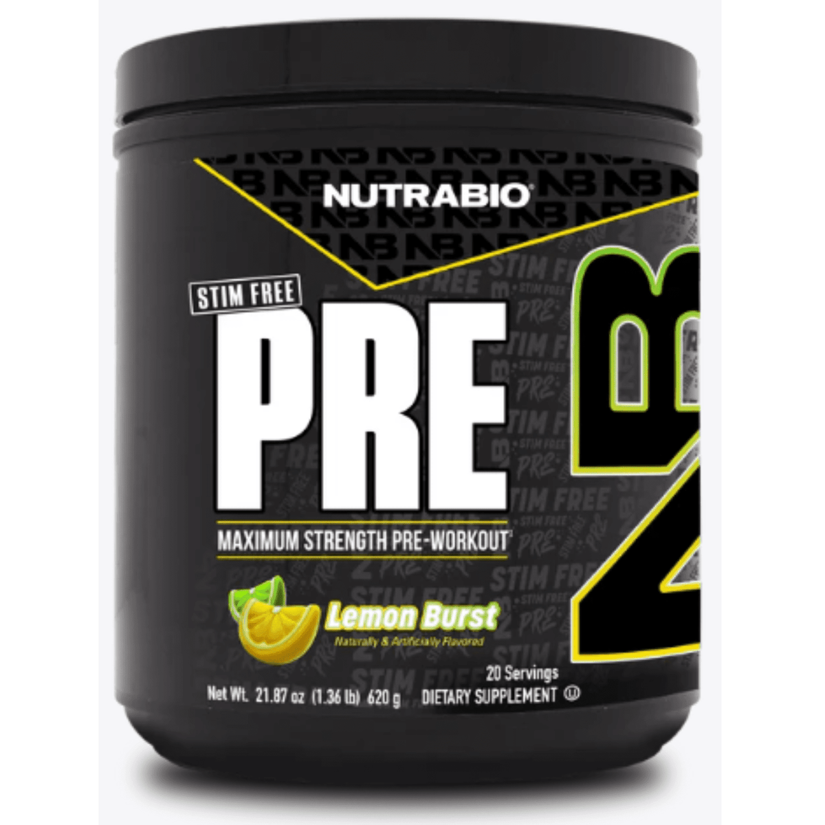 NutraBio PRE Stim-Free supplement facts panel
