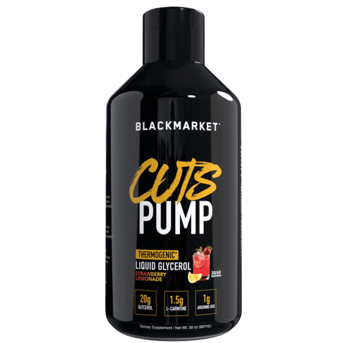 Black Market CUTS Pump ready-to-drink beverage, front of container