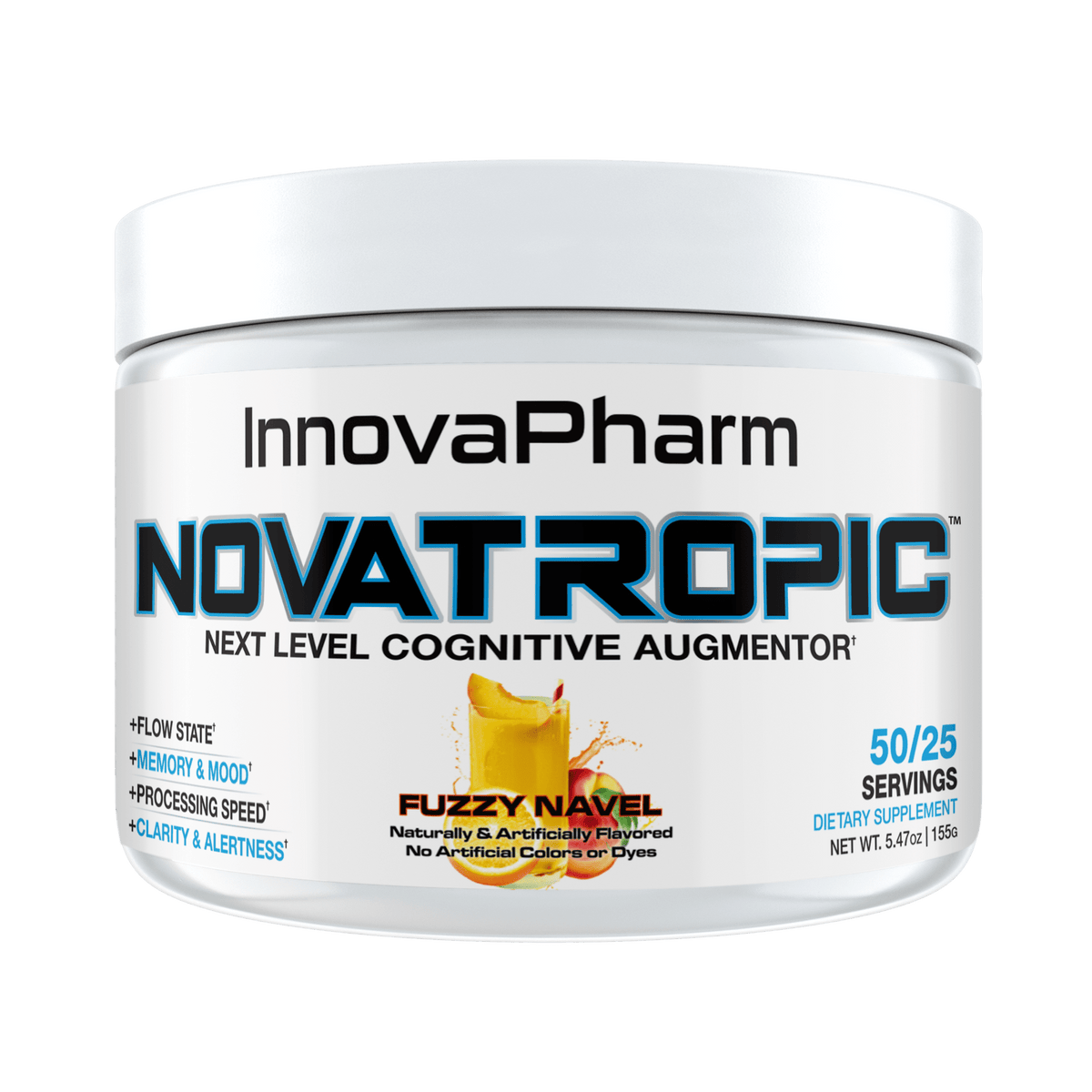 InnovaPharm Novatropic pre-workout powder, front of container