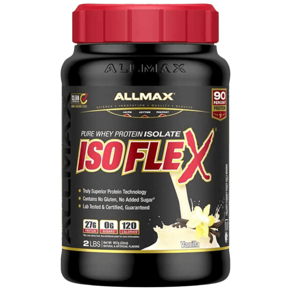 Allmax Isoflex protein powder, 2lb size, Vanilla flavor