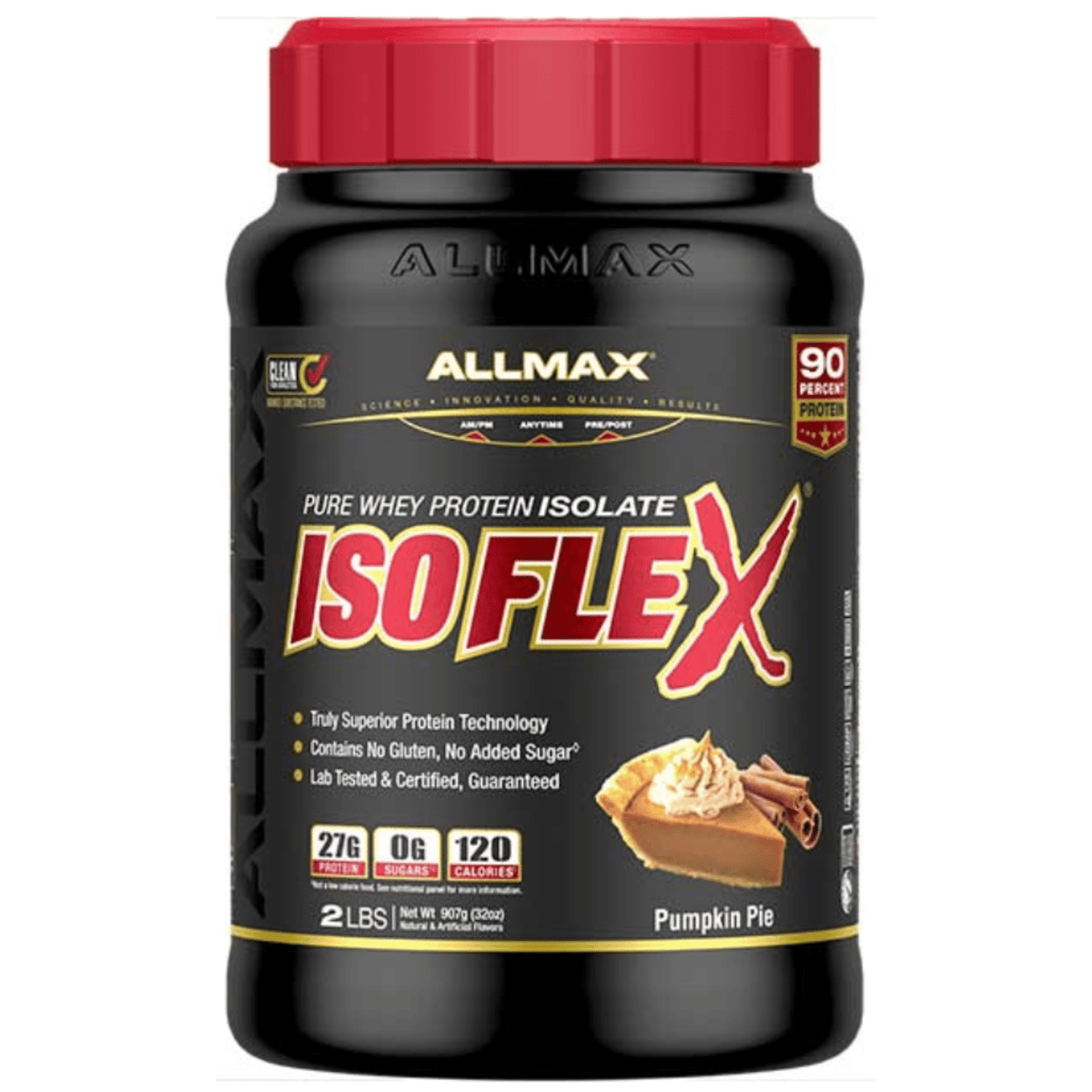 Allmax Isoflex protein powder, 2lb size, Pumpkin Pie flavor