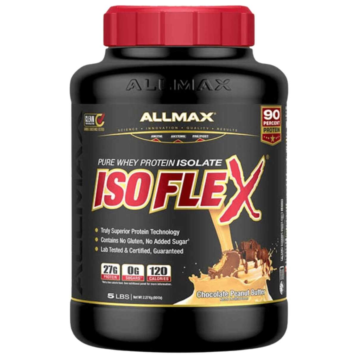 Allmax Isoflex protein powder, 5lb size, Chocolate Peanut Butter flavor