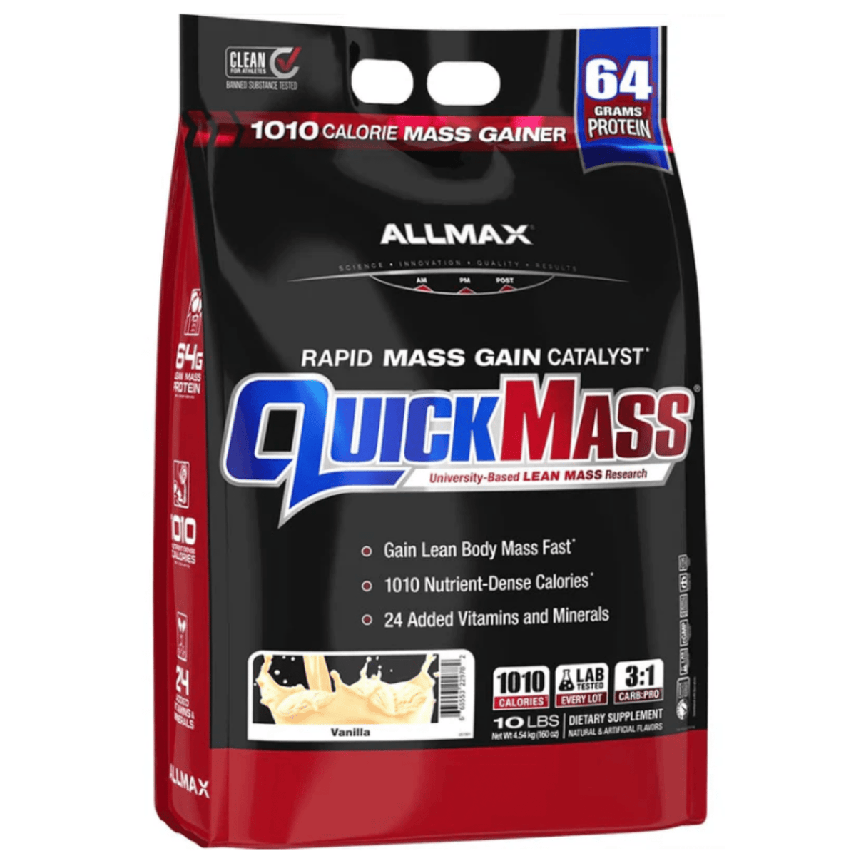 ALLMAX QuickMass, 10lb size, Vanilla flavor