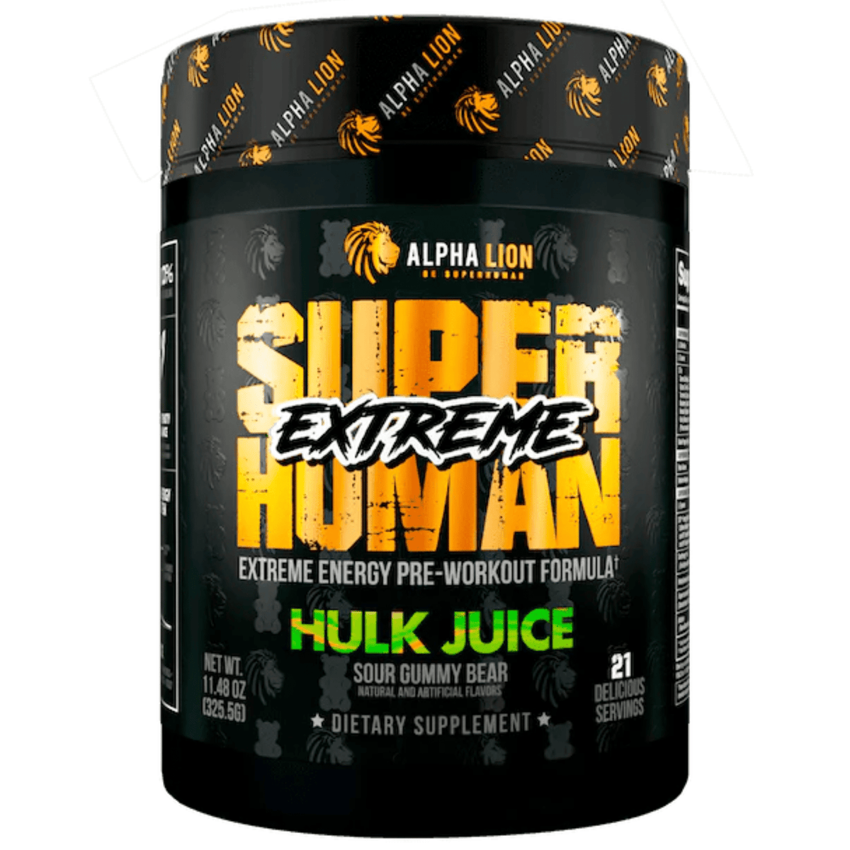 Alpha Lion Super Human Extreme Pre Workout, Hulk Juice flavor