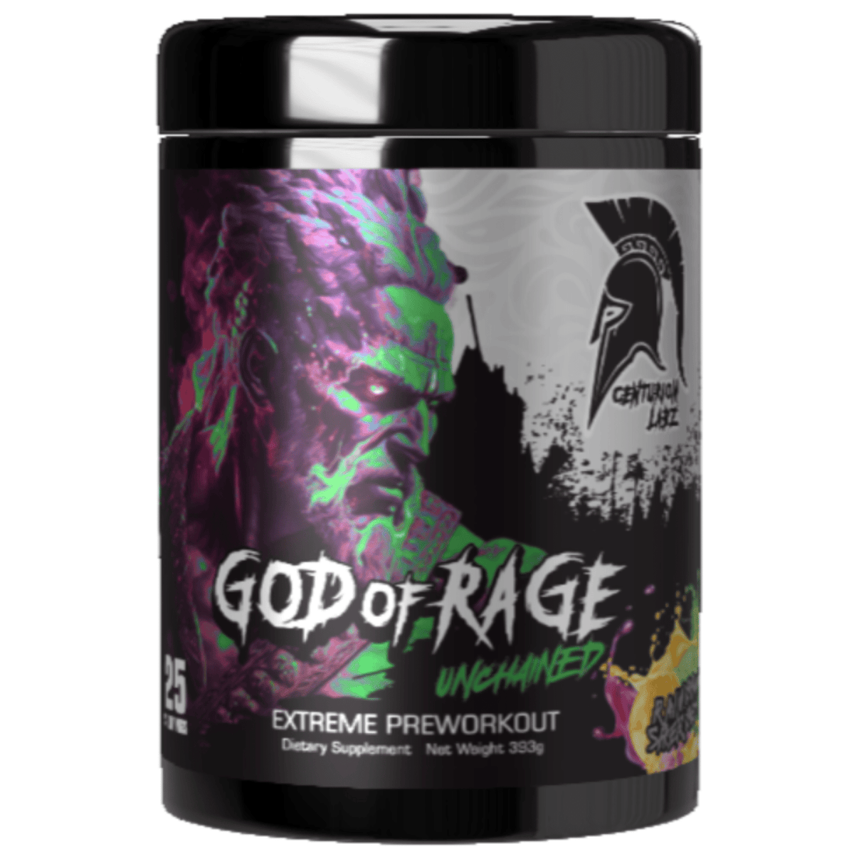 Centurion Labz God of Rage UNCHAINED — High-Stim Pre-Workout, 1 Scoop Max