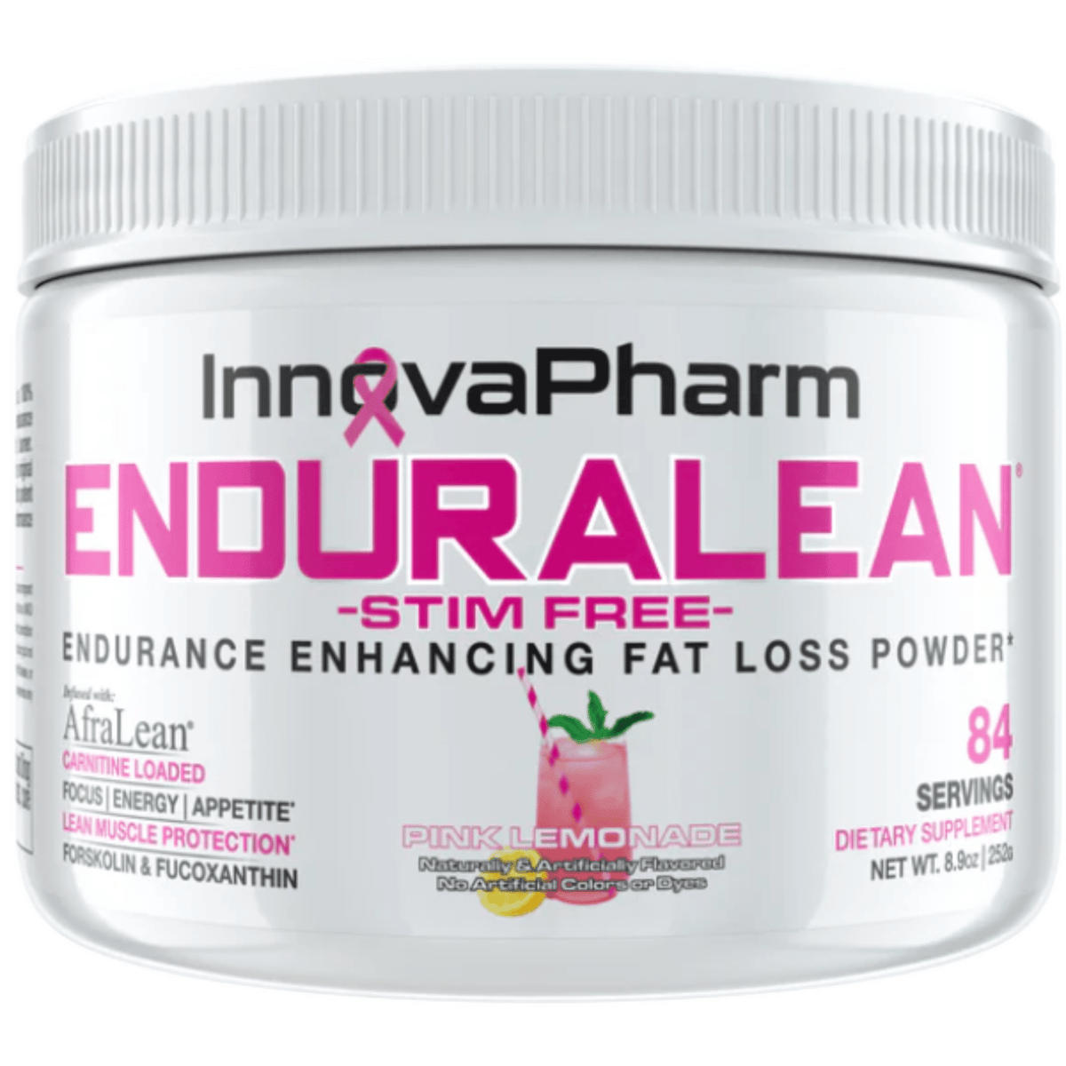 InnovaPharm Enduralean STIM FREE fat burner supplement, front of container