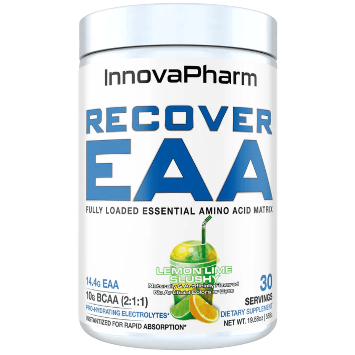InnovaPharm Recover EAA amino acid powder, 30sv size, Lemon Lime Slushie flavor