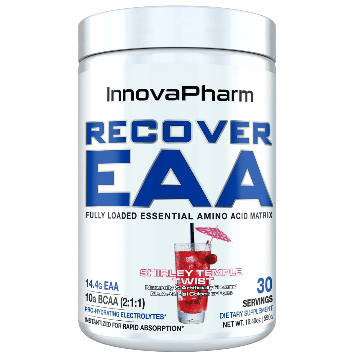 InnovaPharm Recover EAA amino acid powder, 30sv size, Shirley Temple Twist flavor
