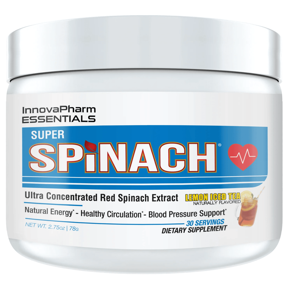 InnovaPharm Super Spinach Powder, front of container