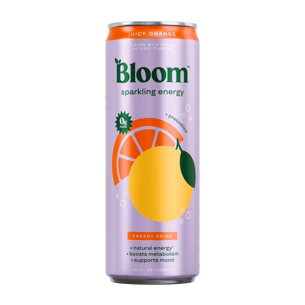Bloom Sparkling Energy, 12ct size, Juicy Orange flavor