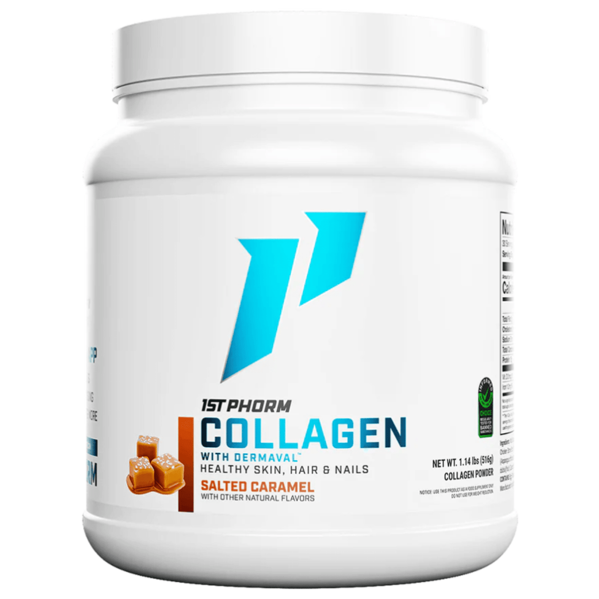 1st Phorm Collagen protein powder, Salted Caramel flavor
