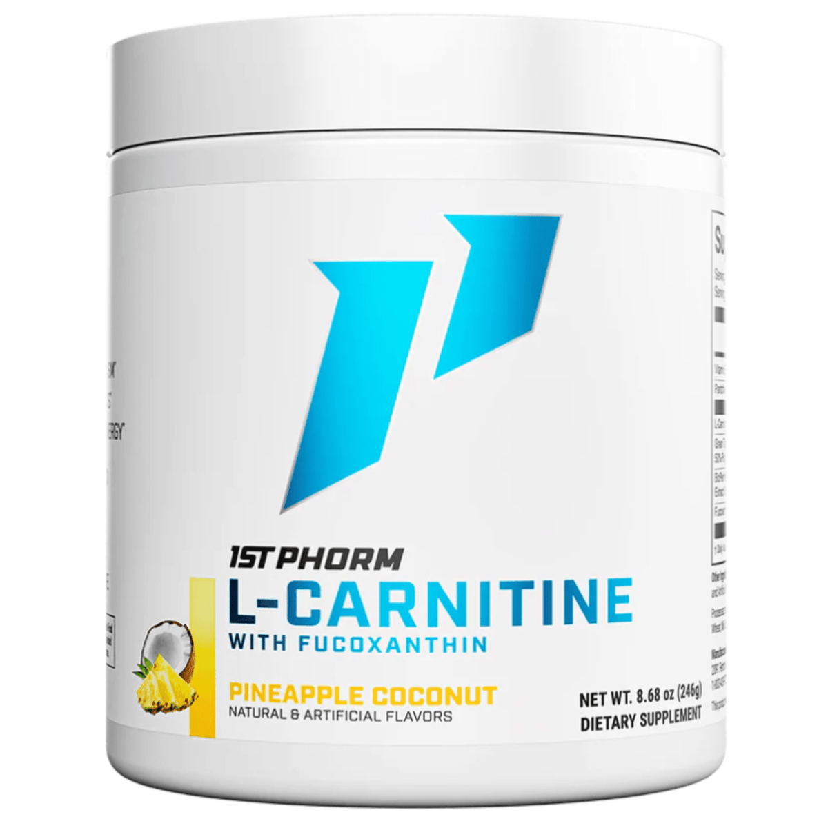 1st Phorm L-Carnitine w/ Fucoxanthin fat burner, Pineapple Coconut flavor