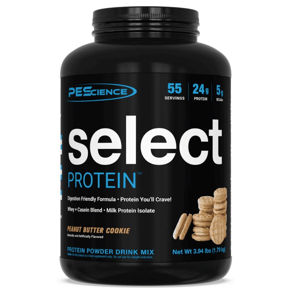 PES Select protein powder, 4lb size, Peanut Butter Cookie flavor