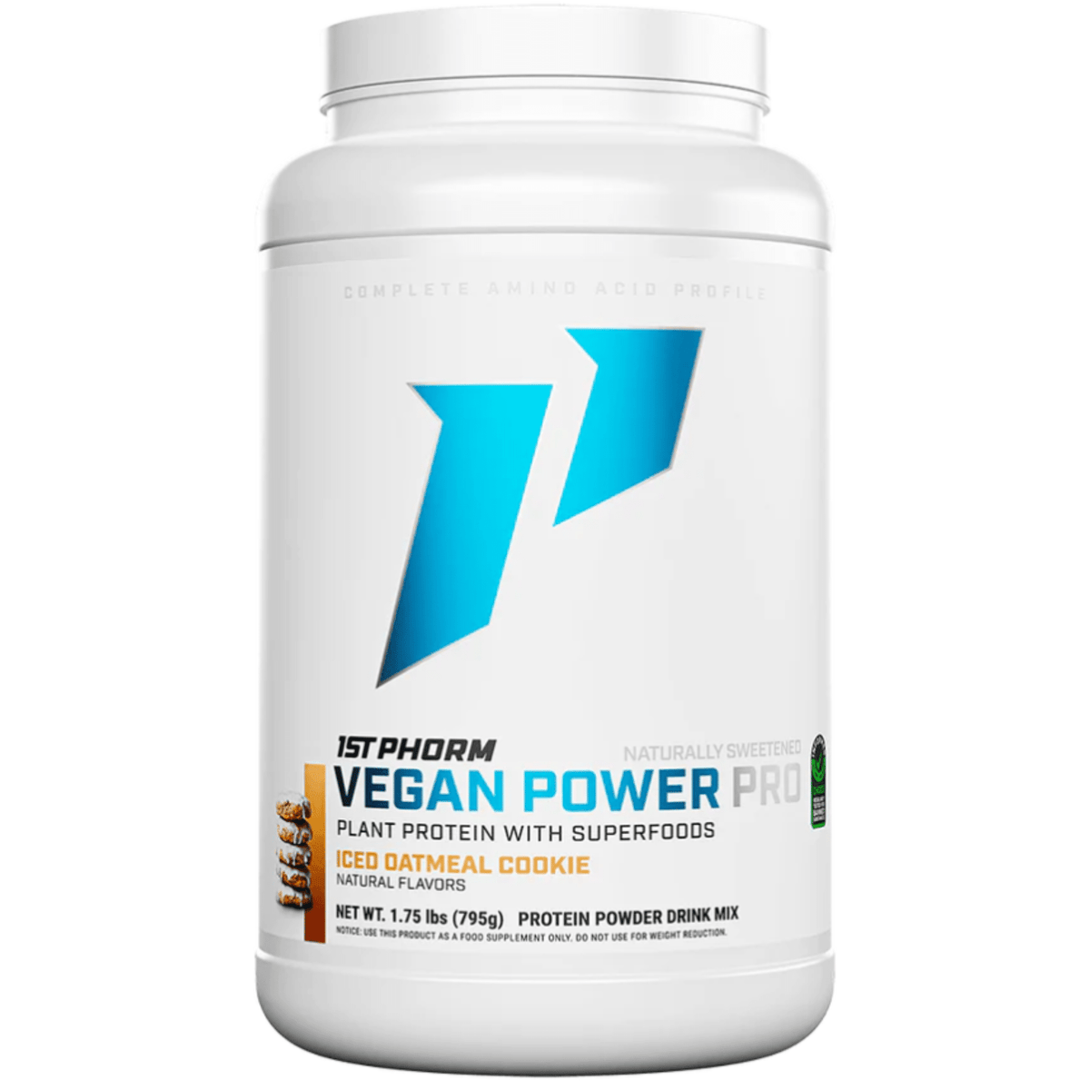 1st Phorm Vegan Power Pro protein powder, 30sv size, Iced Oatmeal Cookie flavor