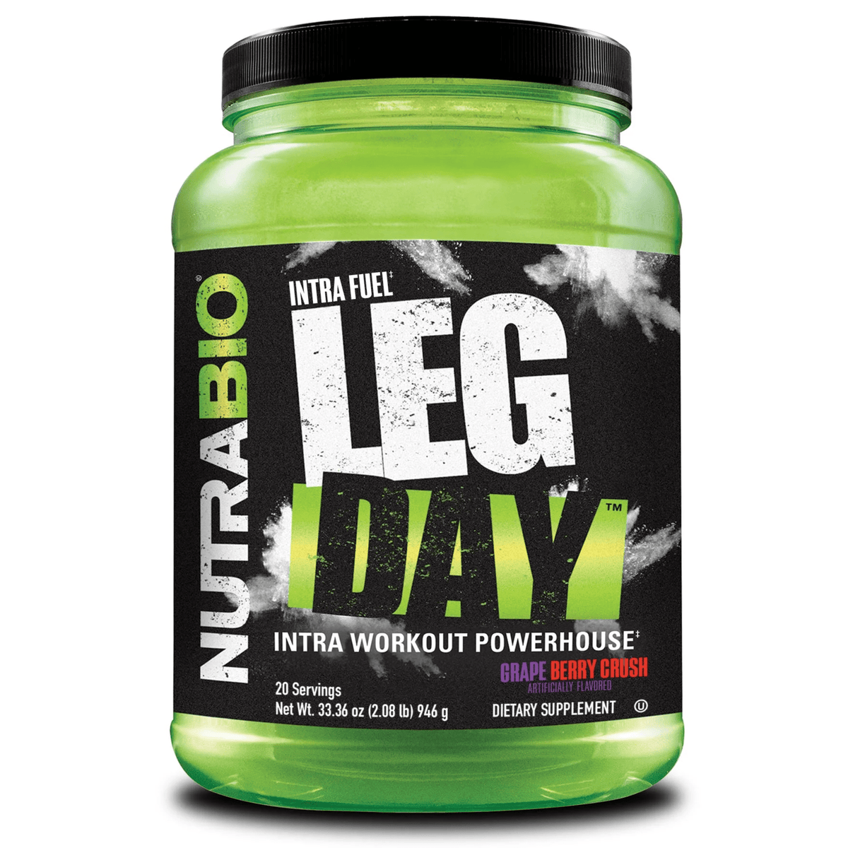 NutraBio Leg Day carbohydrate powder, Grape Berry Crush flavor