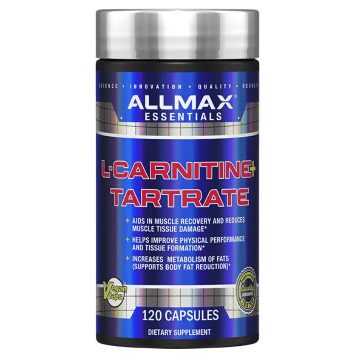 AllMax L Carnitine L Tartrate fat burner supplement, front of container