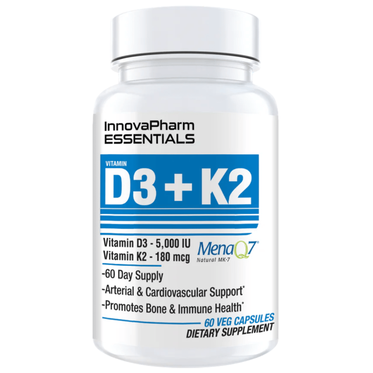 InnovaPharm Vitamin D3 + K2 Combo supplement, front of container