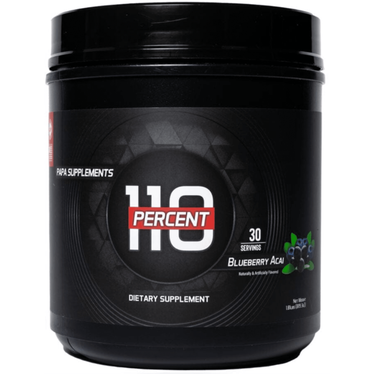 110 Percent Pre Workout, Blueberry Acai flavor