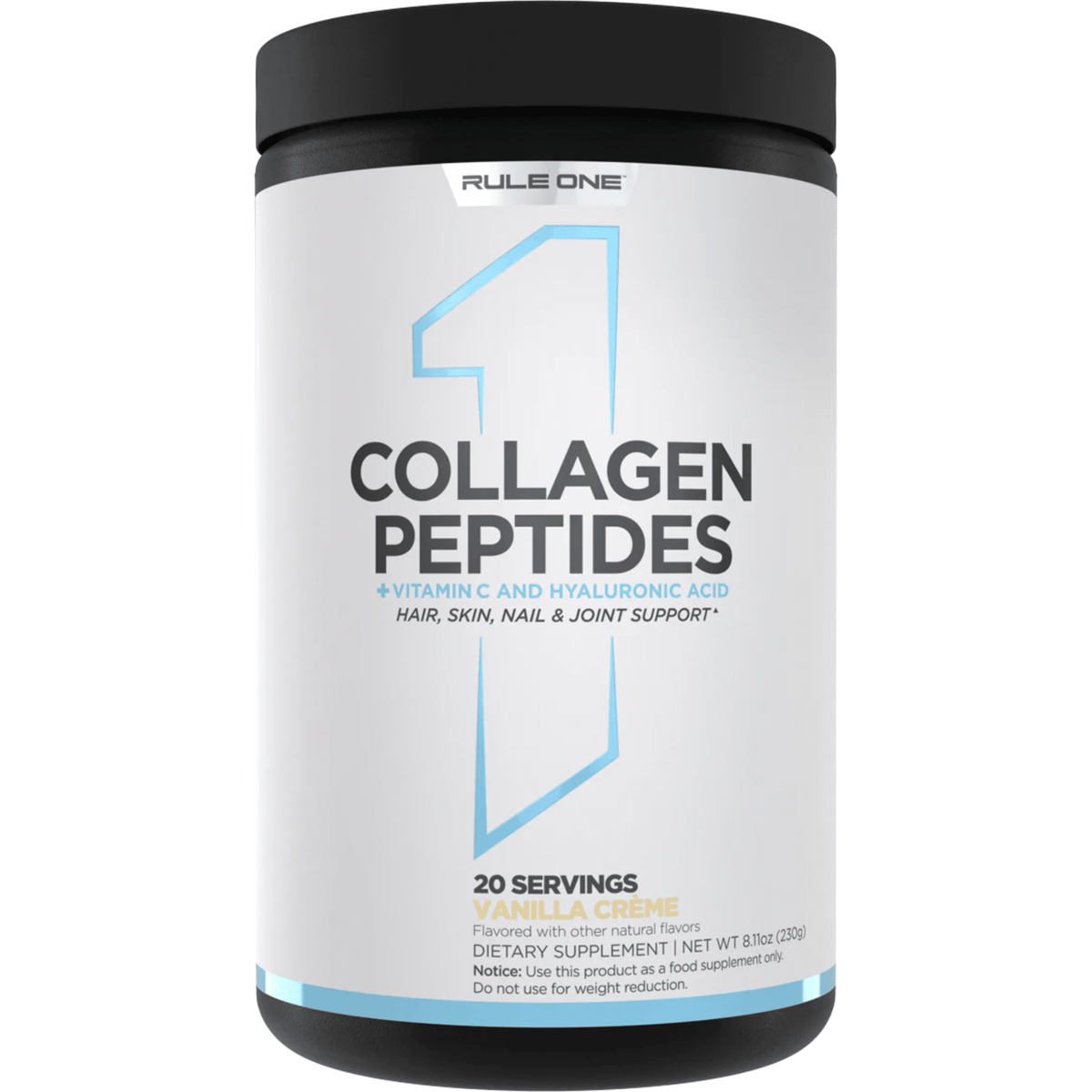 Rule 1 Collagen Peptides protein powder, 20sv size, Vanilla flavor