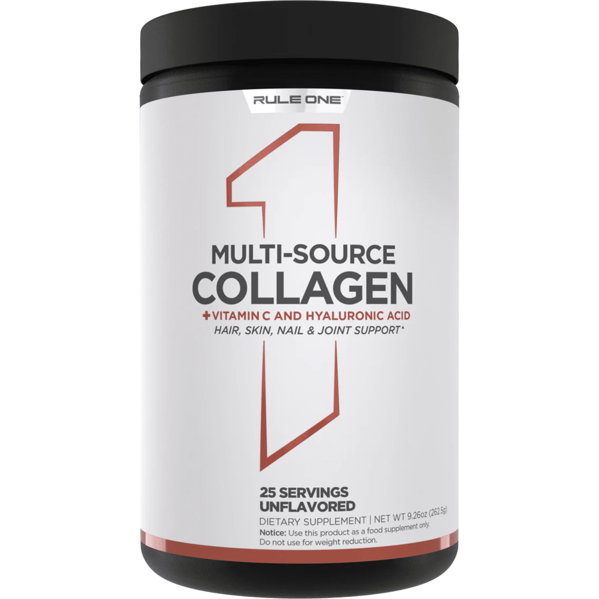 Rule 1 Multi Source Collagen supplement, front of container