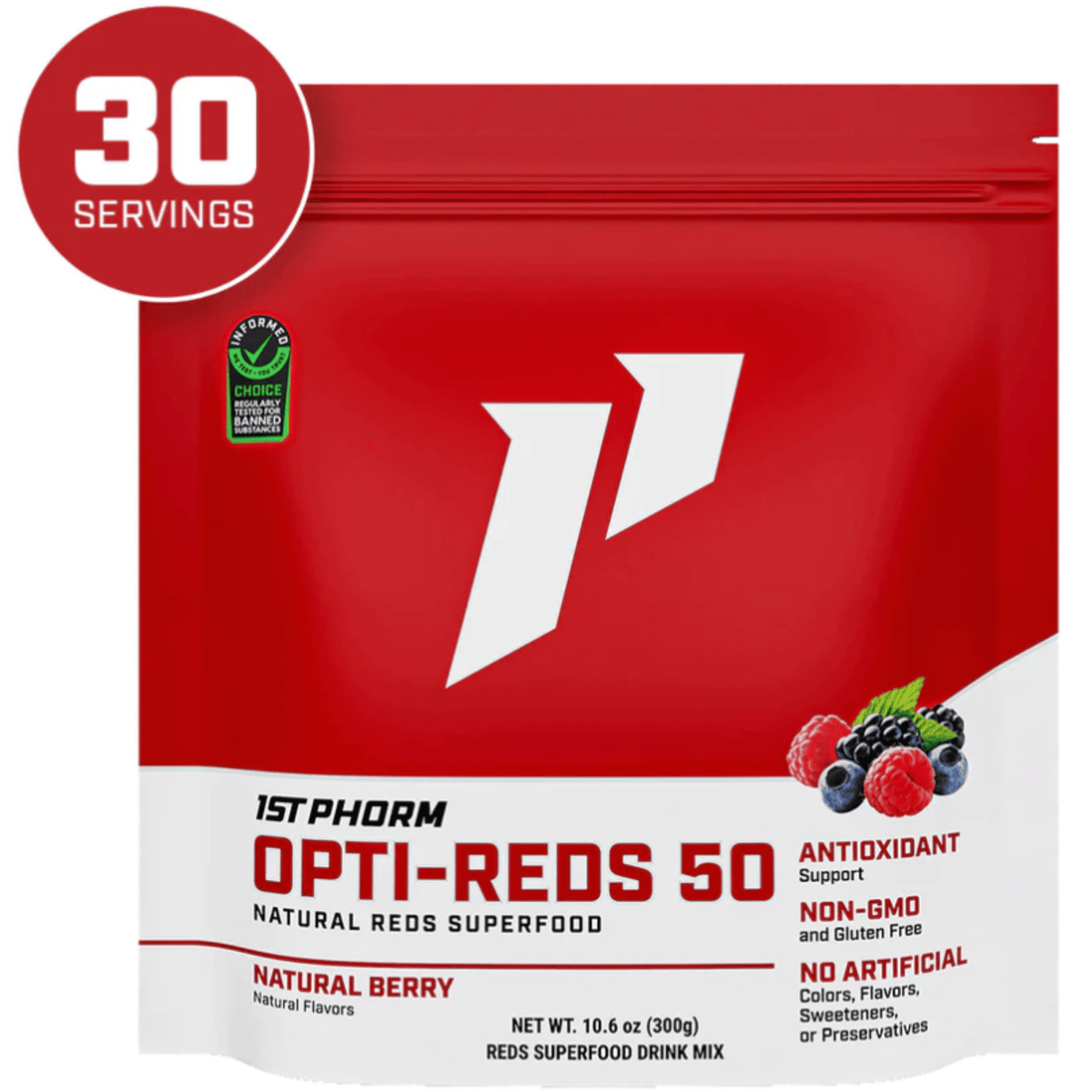 1st Phorm Opti Reds supplement, front of container