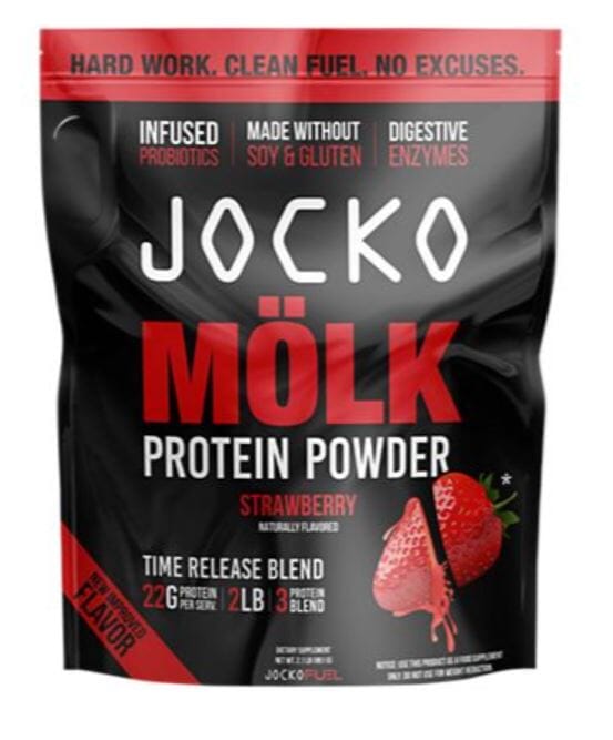 Jocko Molk Protein Powder, front of container