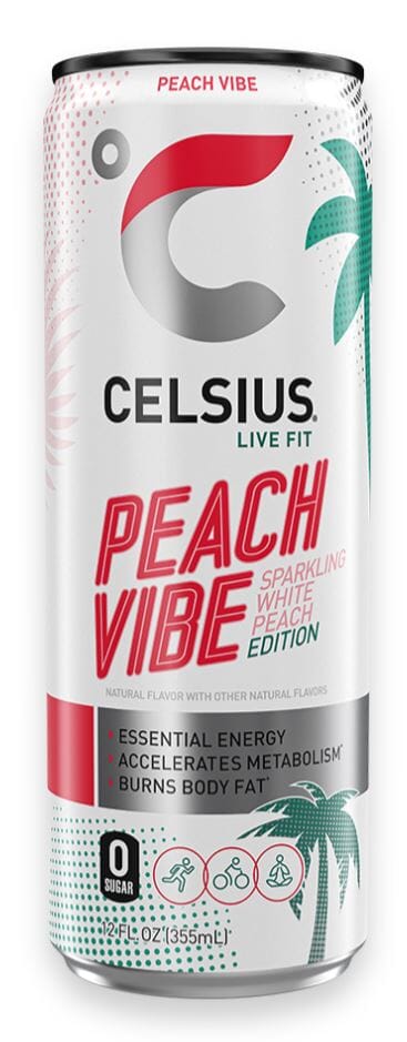 Celsius Energy, 12ct size, Peach Vibe flavor