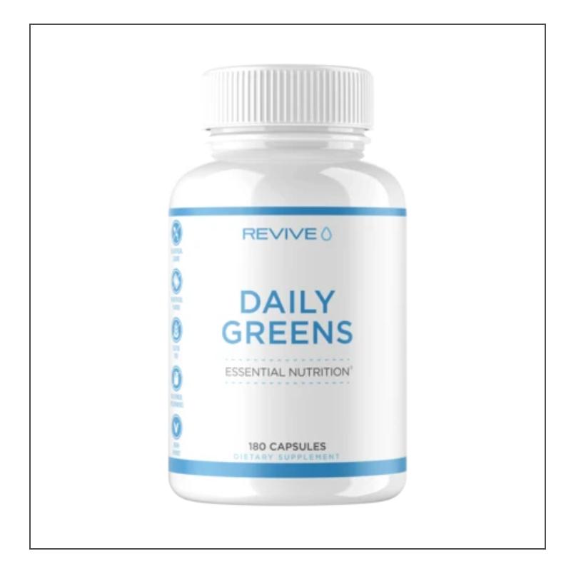 Revive Daily Greens Capsules supplement, 180 Capsules size
