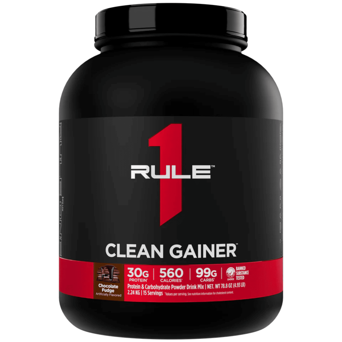 Rule One R1 Clean Gainer mass gainer powder, 15sv size, Chocolate flavor