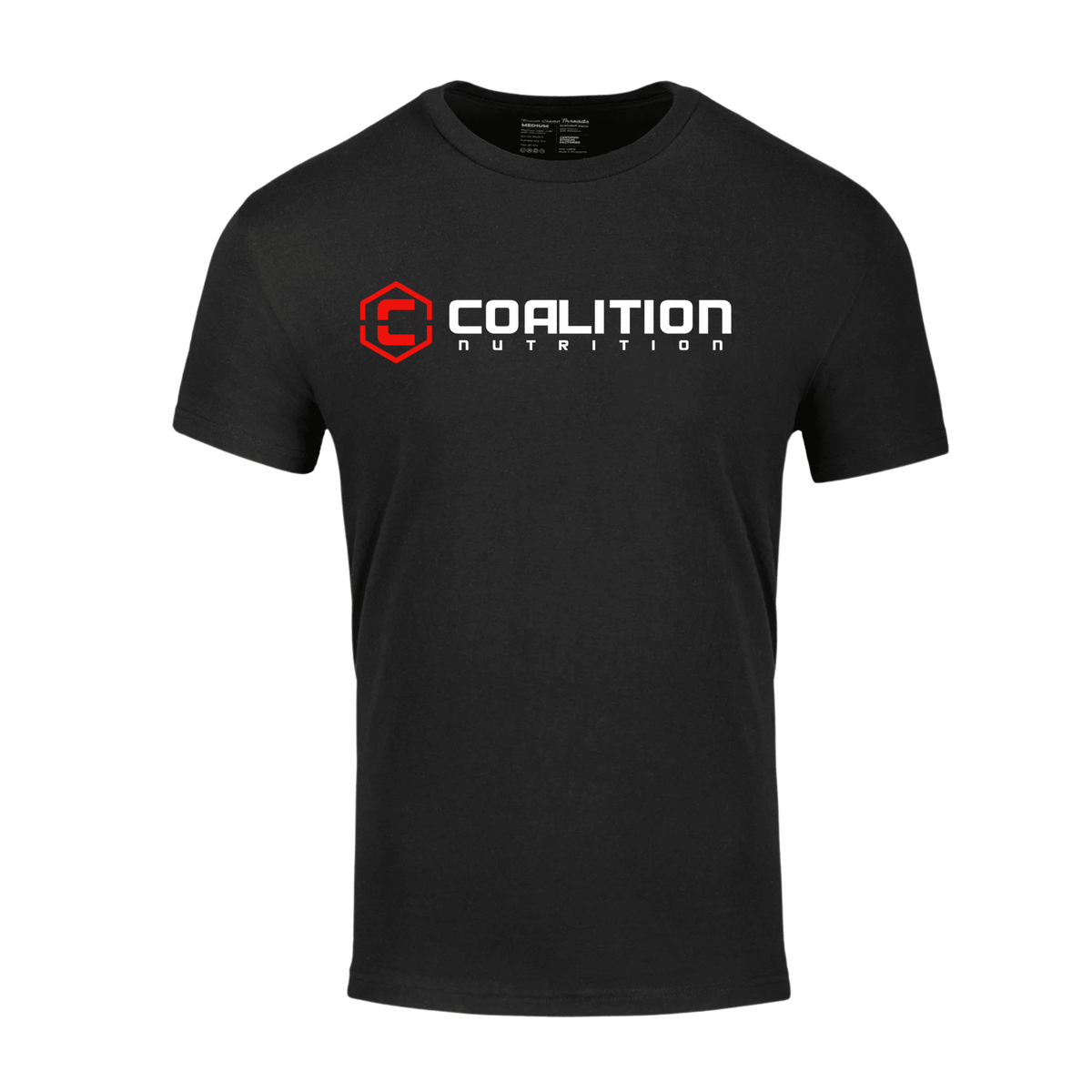 Coalition Nutrition Logo Tee V2 apparel, Black / Red colorway, M size