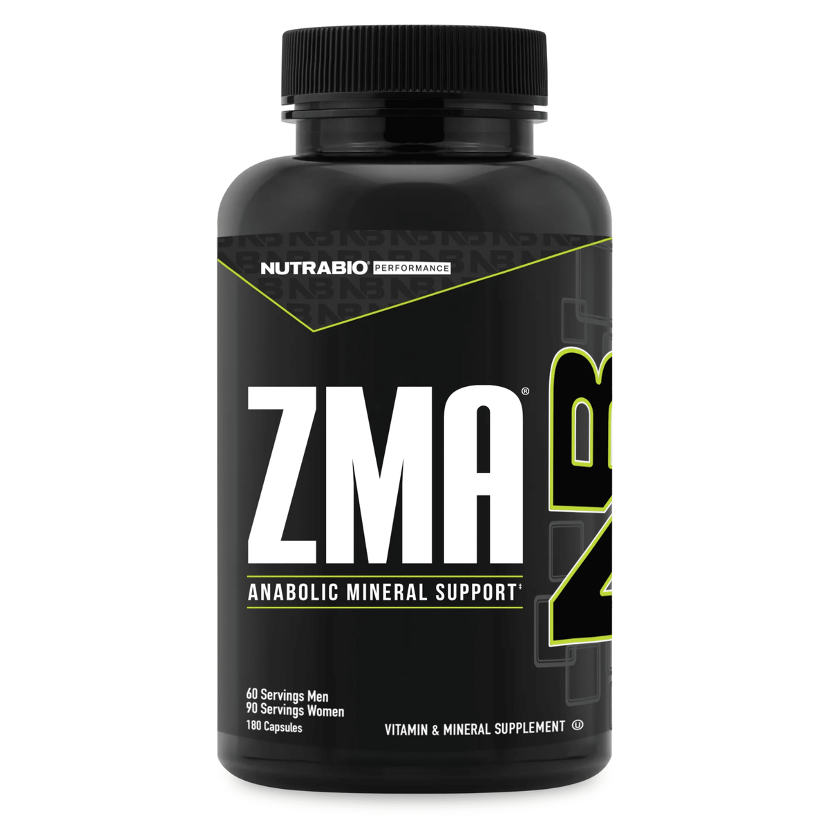 NutraBio ZMA sleep supplement, front of container