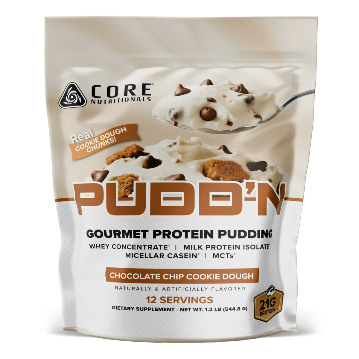 Core Nutritionals PUDD'N protein powder, Chocolate Chip Cookie Dough flavor