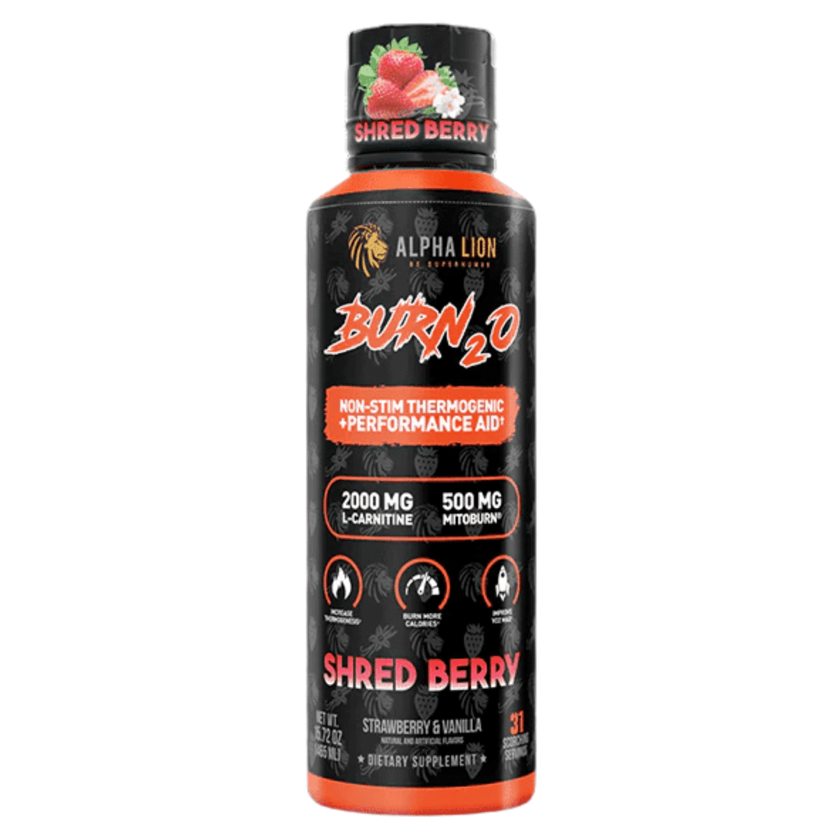 Alpha Lion Burn 2.0 fat burner, Shred Berry flavor